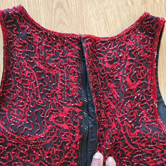 Andretta Donatello Vintage 90s Y2K Silk Beaded Top L Fairy Grunge Whimsigoth - Picture 6 of 11